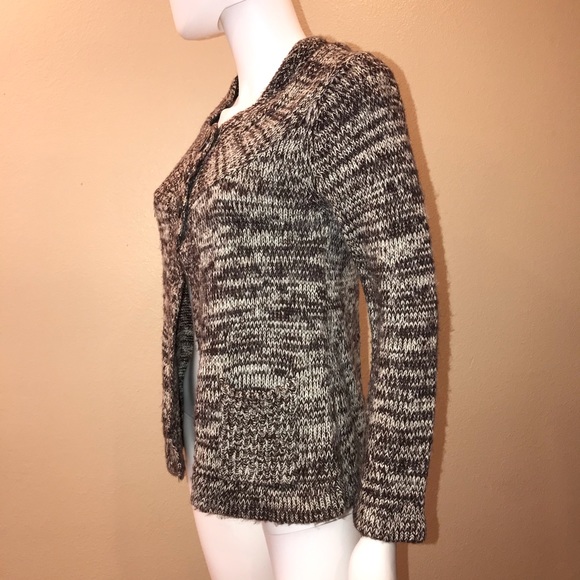 Carol Rose Cardigan Sweater Womens Size Small Shades of Brown Pockets - Picture 9 of 14
